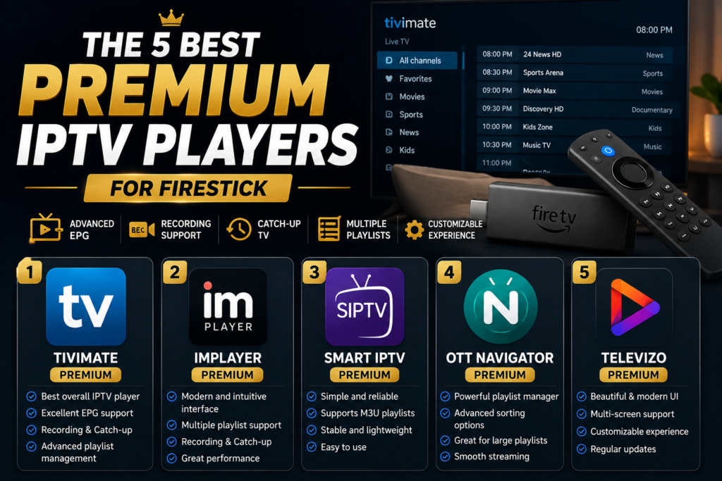 The 5 Best Premium IPTV Players for Firestick